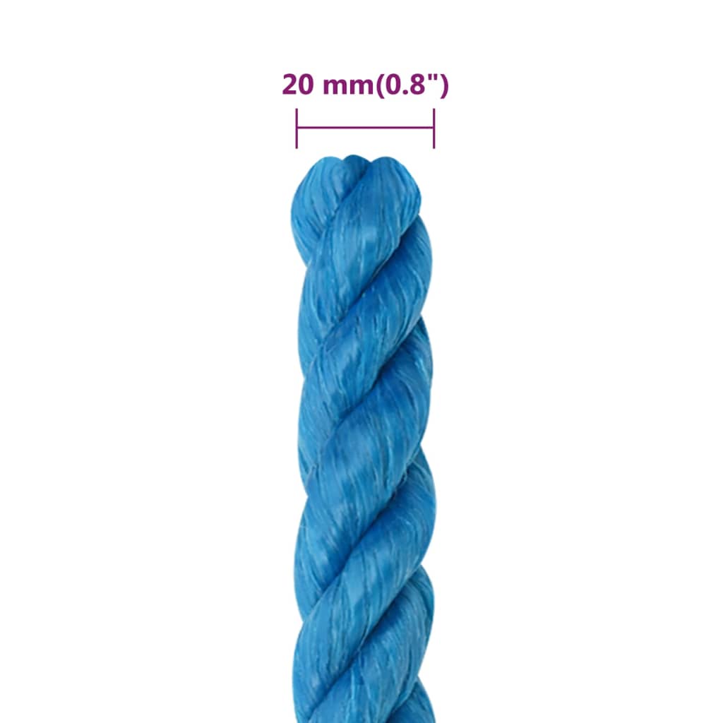 Corda da Lavoro Blu 20 mm 25 m in Polipropilene cod mxl 42891