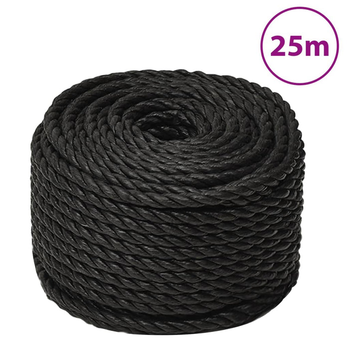 Corda da Lavoro Nera 10 mm 25 m in Polipropilene cod mxl 41497