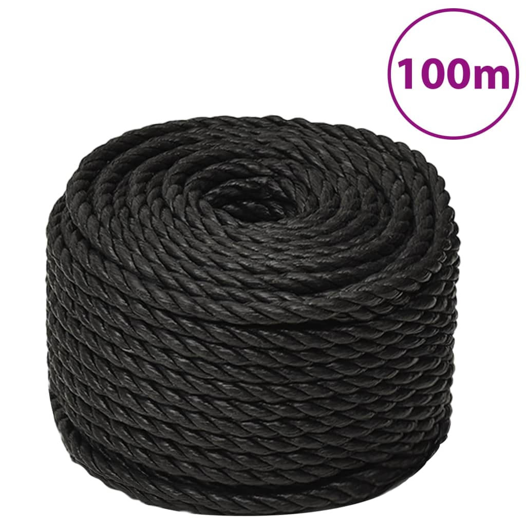 Corda da Lavoro Nera 10 mm 100 m in Polipropilene cod mxl 40559