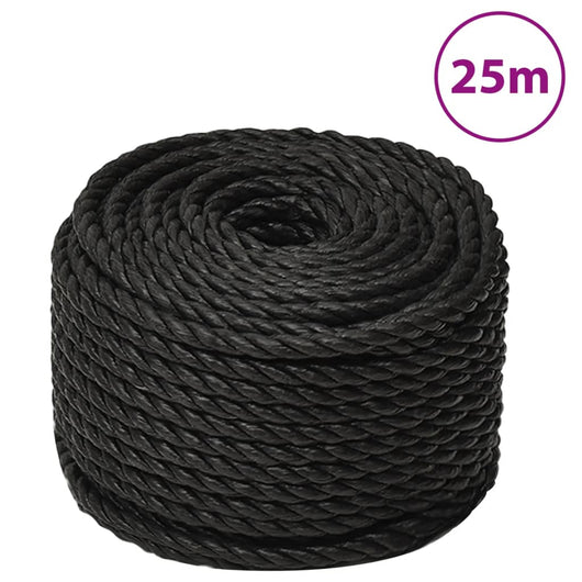 Corda da Lavoro Nera 12 mm 25 m in Polipropilene cod mxl 46030