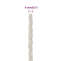 Corda da Lavoro Bianca 6 mm 25 m in Polipropilene cod mxl 40633