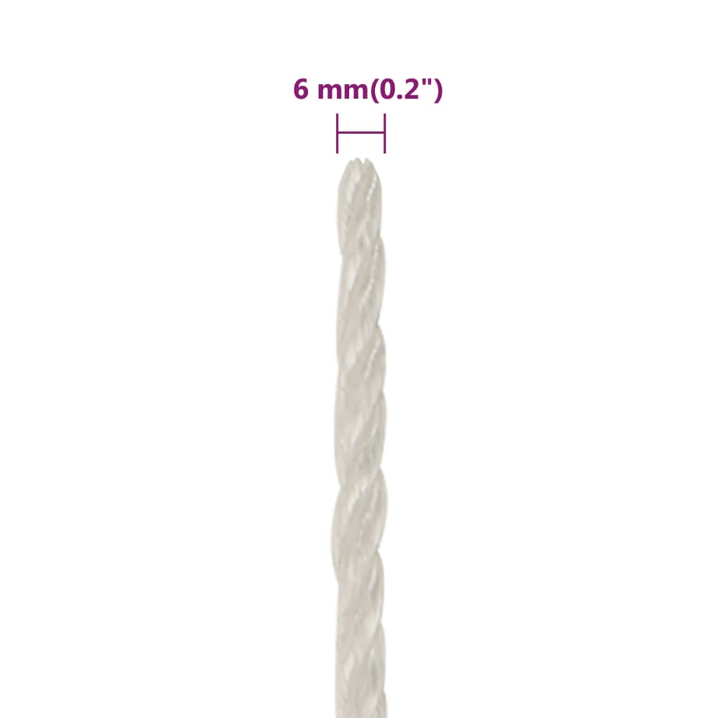 Corda da Lavoro Bianca 6 mm 250 m in Polipropilene cod 10943