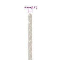 Corda da Lavoro Bianca 6 mm 250 m in Polipropilene cod 10943