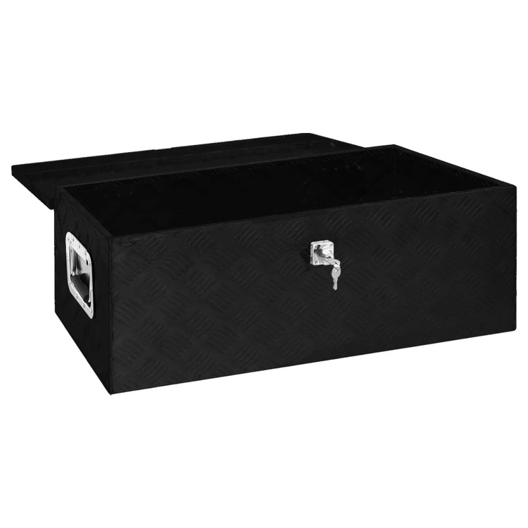 Contenitore Portaoggetti Nero 90x47x33,5 cm in Alluminio 152255