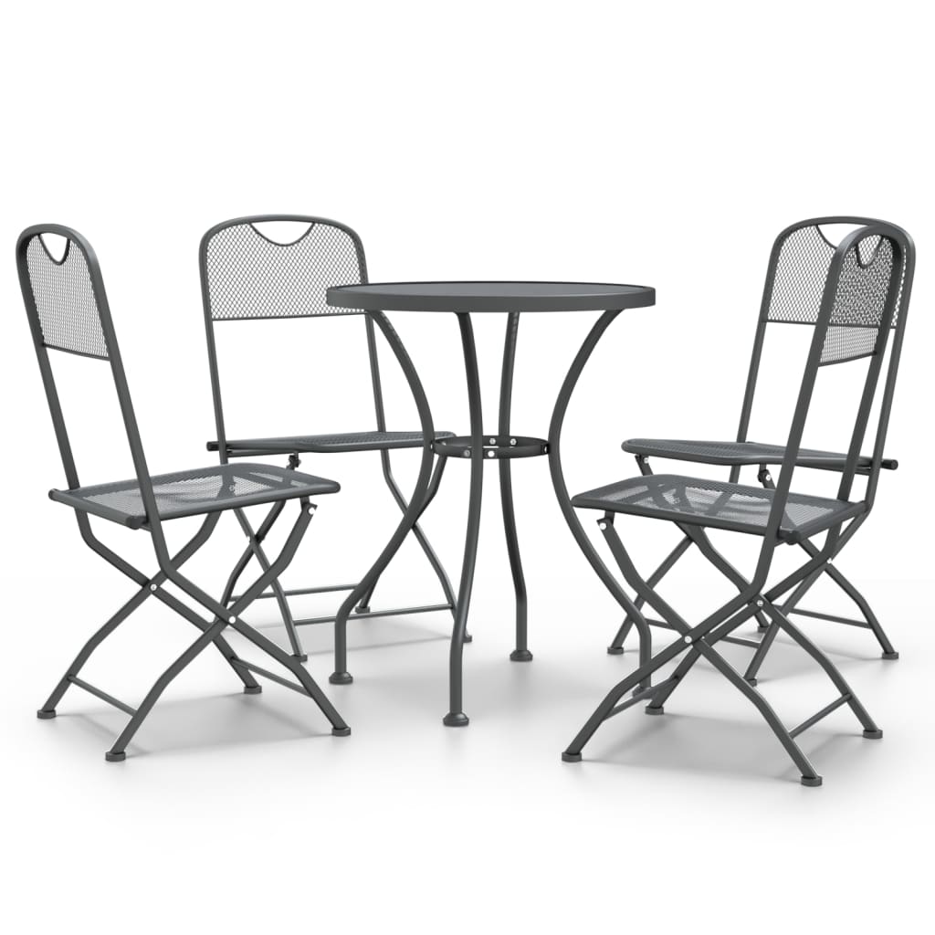 Set da Pranzo per Giardino 5pz Rete Metallica Espansa Antracite 3084708