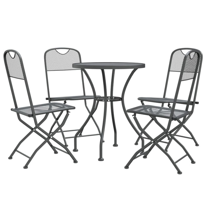 Set da Pranzo per Giardino 5pz Rete Metallica Espansa Antracite 3084708