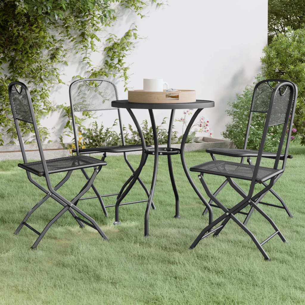 Set da Pranzo per Giardino 5pz Rete Metallica Espansa Antracite 3084708