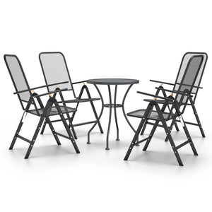 Set da Pranzo per Giardino 5pz Rete Metallica Espansa Antracite 3084710