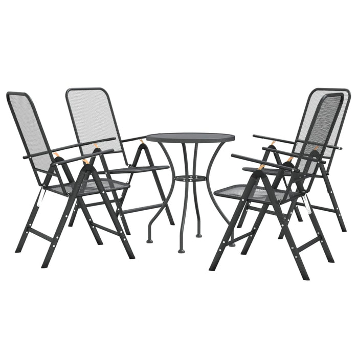 Set da Pranzo per Giardino 5pz Rete Metallica Espansa Antracite 3084710