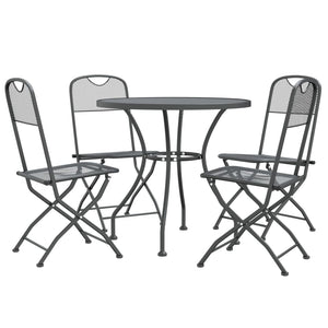 Set da Pranzo per Giardino 5pz Rete Metallica Espansa Antracite cod mxl 49322