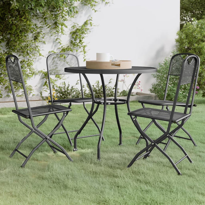 Set da Pranzo per Giardino 5pz Rete Metallica Espansa Antracite cod mxl 49322