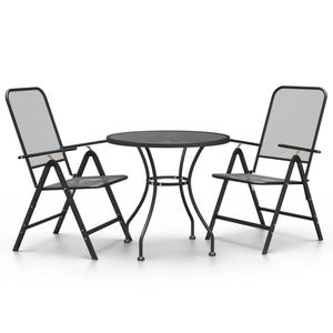 Set da Pranzo per Giardino 3pz Rete Metallica Espansa Antracite cod mxl 42240