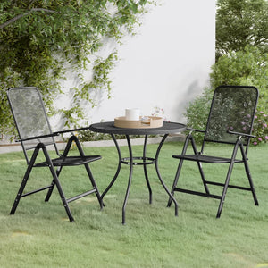 Set da Pranzo per Giardino 3pz Rete Metallica Espansa Antracite cod mxl 42240