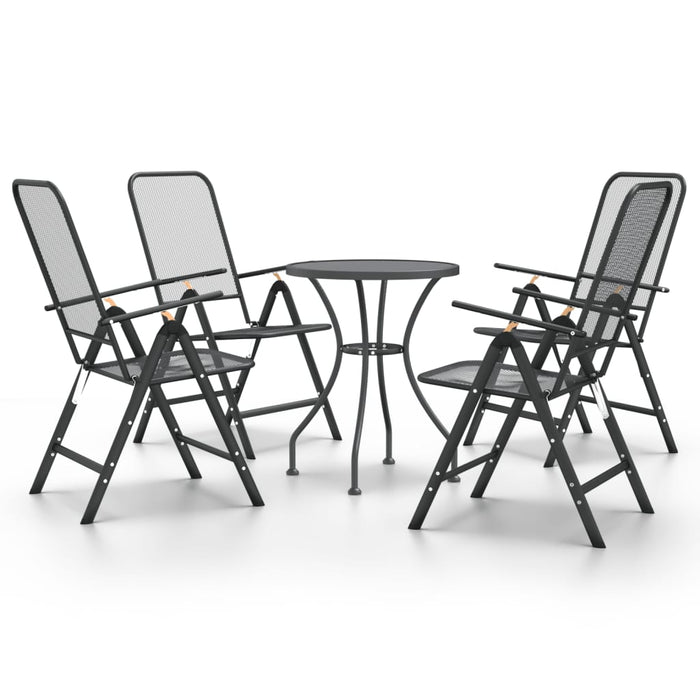 Set da Pranzo per Giardino 5pz Rete Metallica Espansa Antracite cod mxl 32089