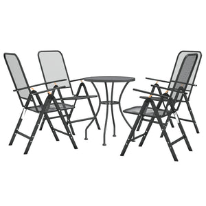 Set da Pranzo per Giardino 5pz Rete Metallica Espansa Antracite cod mxl 32089