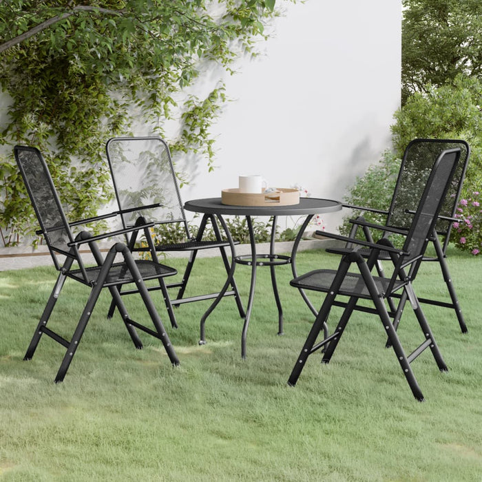 Set da Pranzo per Giardino 5pz Rete Metallica Espansa Antracite cod mxl 32089