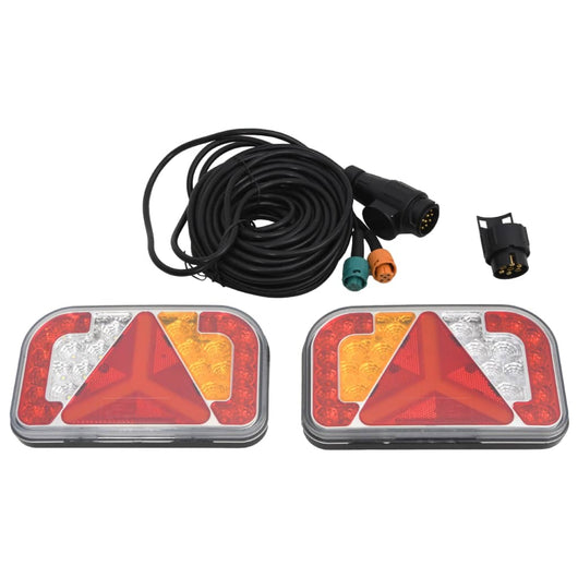 Luci Rimorchio 2 pz Rosso 24x5x14,5 cm 12V Lampadina LED cod mxl 64194