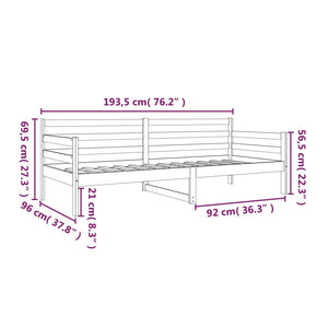 Dormeuse Miele 90x190 cm in Legno Massello di Pino 814642