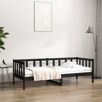 Dormeuse Nera 90x190 cm in Legno Massello di Pino cod mxl 54246