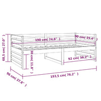 Dormeuse Miele 90x190 cm in Legno Massello di Pino 814652