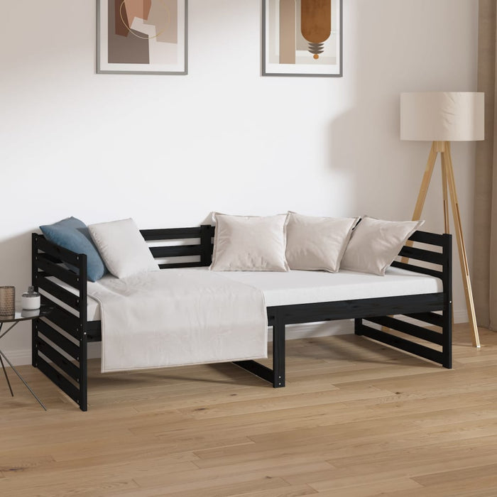 Dormeuse Nera 90x190 cm in Legno Massello di Pino 814653