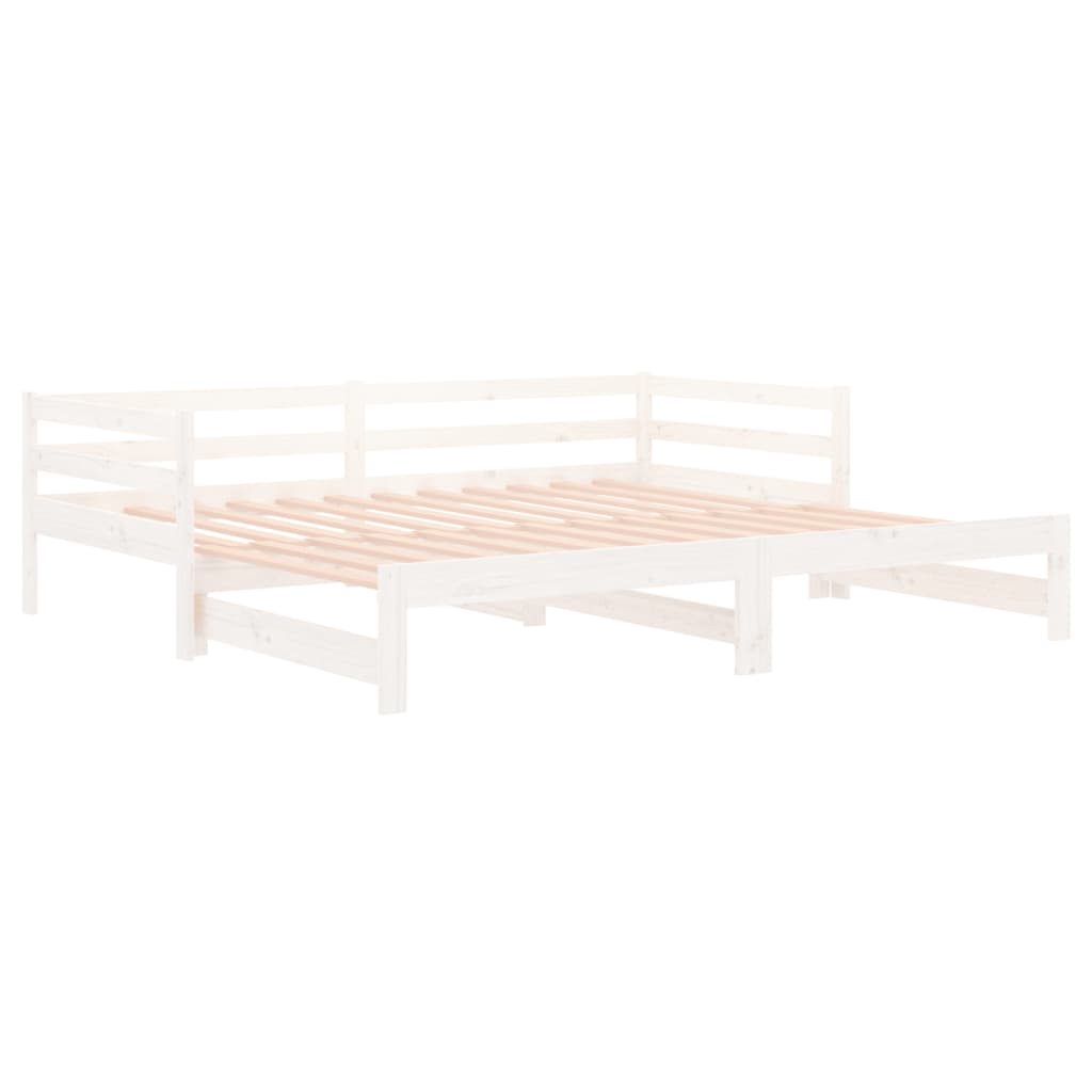 Dormeuse Estraibile Bianca 2x(90x190) cm Legno Massello di Pino 814655