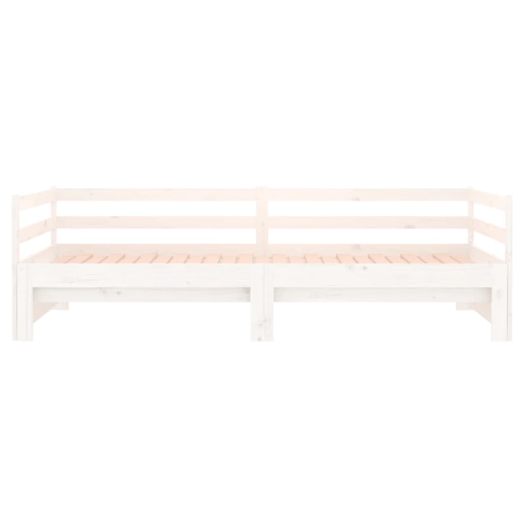 Dormeuse Estraibile Bianca 2x(90x190) cm Legno Massello di Pino 814655