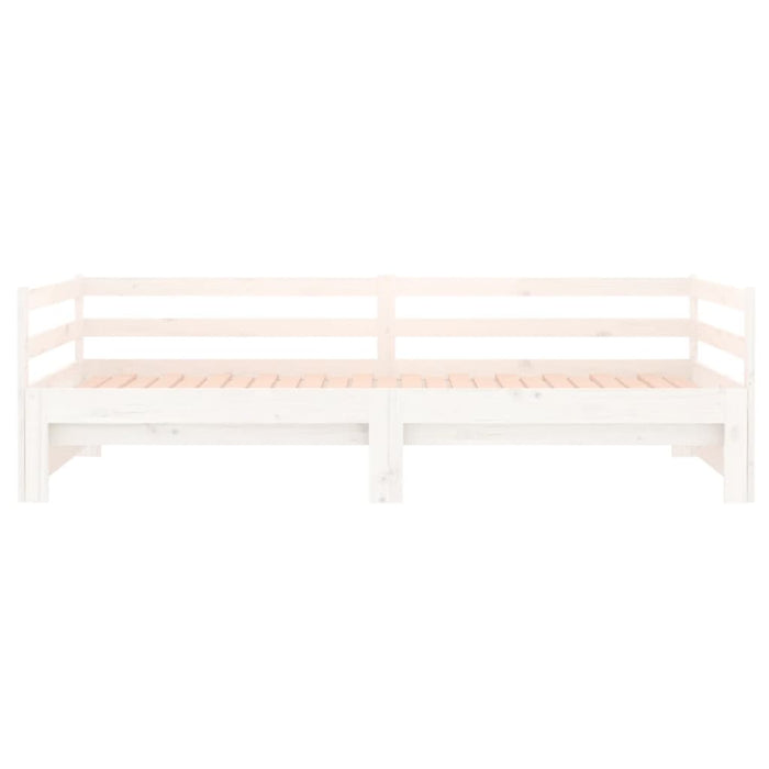 Dormeuse Estraibile Bianca 2x(90x190) cm Legno Massello di Pino 814655