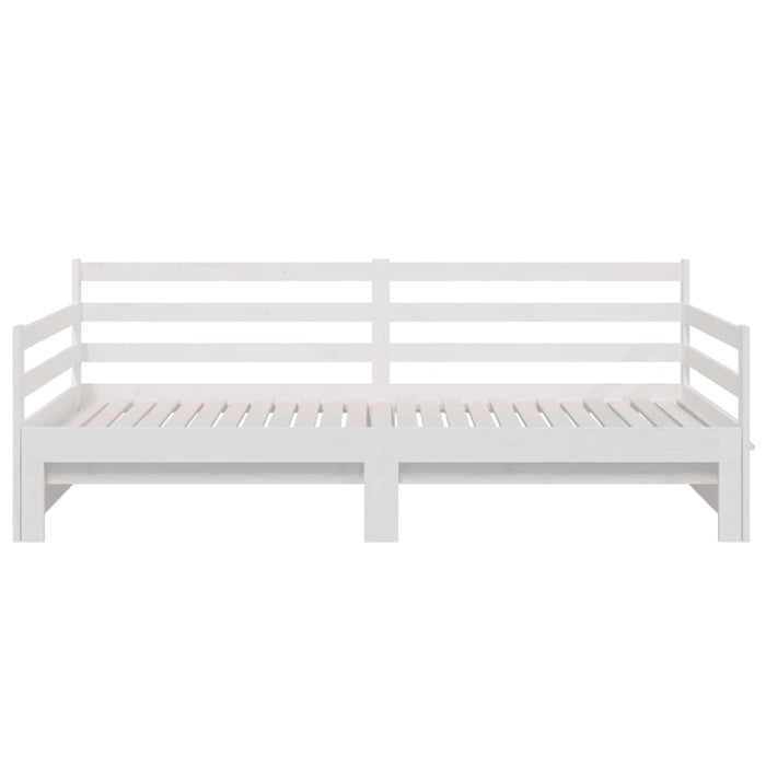 Dormeuse Estraibile Bianca 2x(90x190) cm Legno Massello di Pino 814660