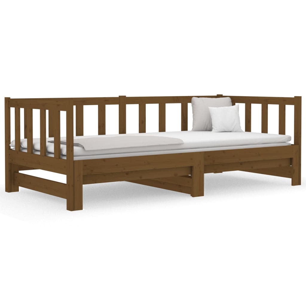 Dormeuse Estraibile Miele 2x(90x190) cm Legno Massello di Pino 814667