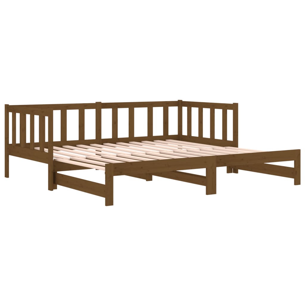 Dormeuse Estraibile Miele 2x(90x190) cm Legno Massello di Pino 814667