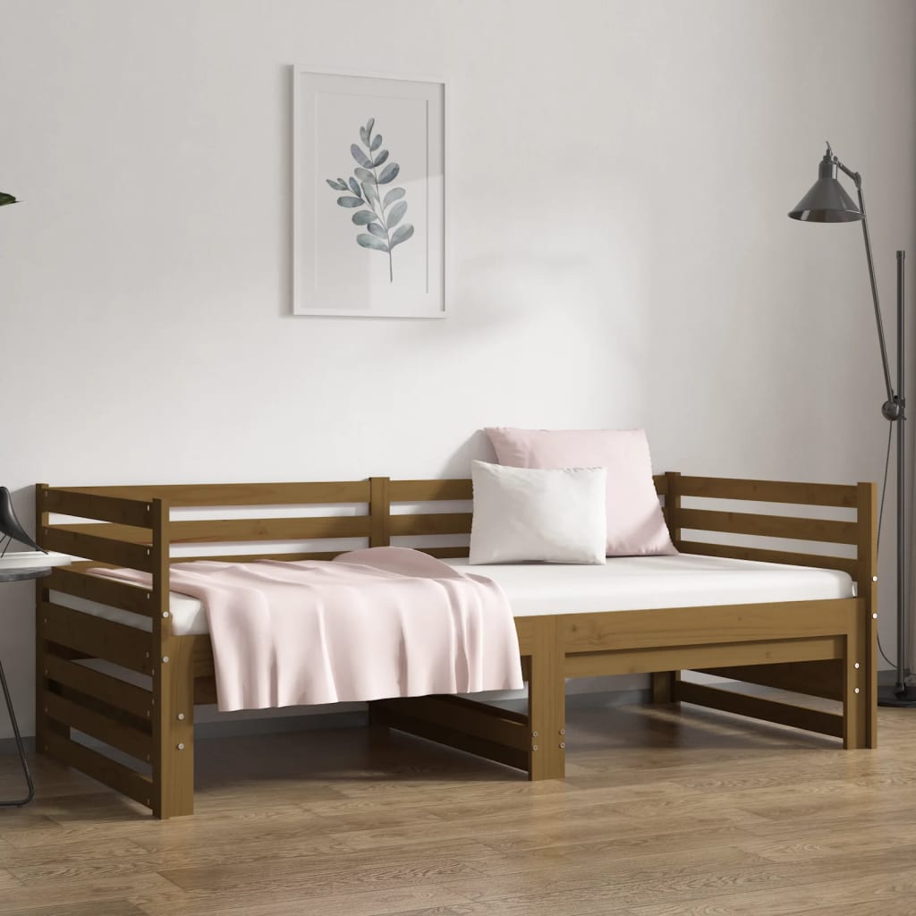 Dormeuse Estraibile Miele 2x(90x190) cm Legno Massello di Pino cod mxl 54129