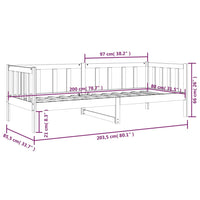 Dormeuse Miele 80x200 cm in Legno Massello di Pino