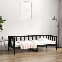 Dormeuse Nera 80x200 cm in Legno Massello di Pino cod mxl 58196