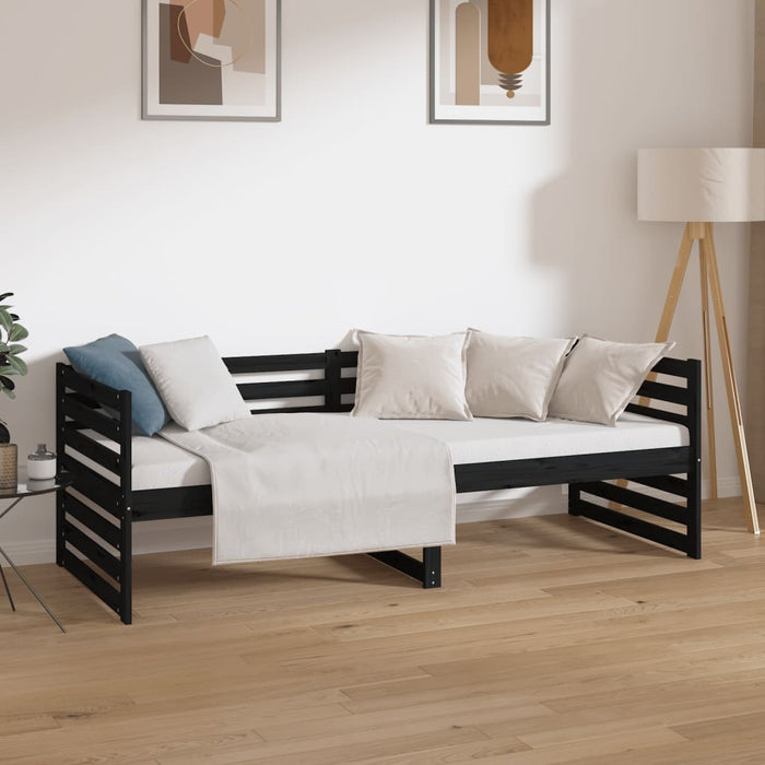 Dormeuse Nera 80x200 cm in Legno Massello di Pino 814693