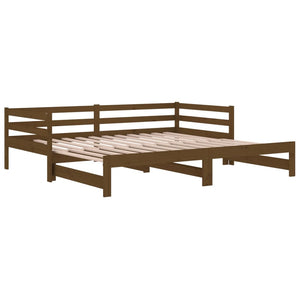 Dormeuse Estraibile Miele 2x(80x200) cm Legno Massello di Pino 814697