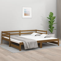 Dormeuse Estraibile Miele 2x(80x200) cm Legno Massello di Pino 814697