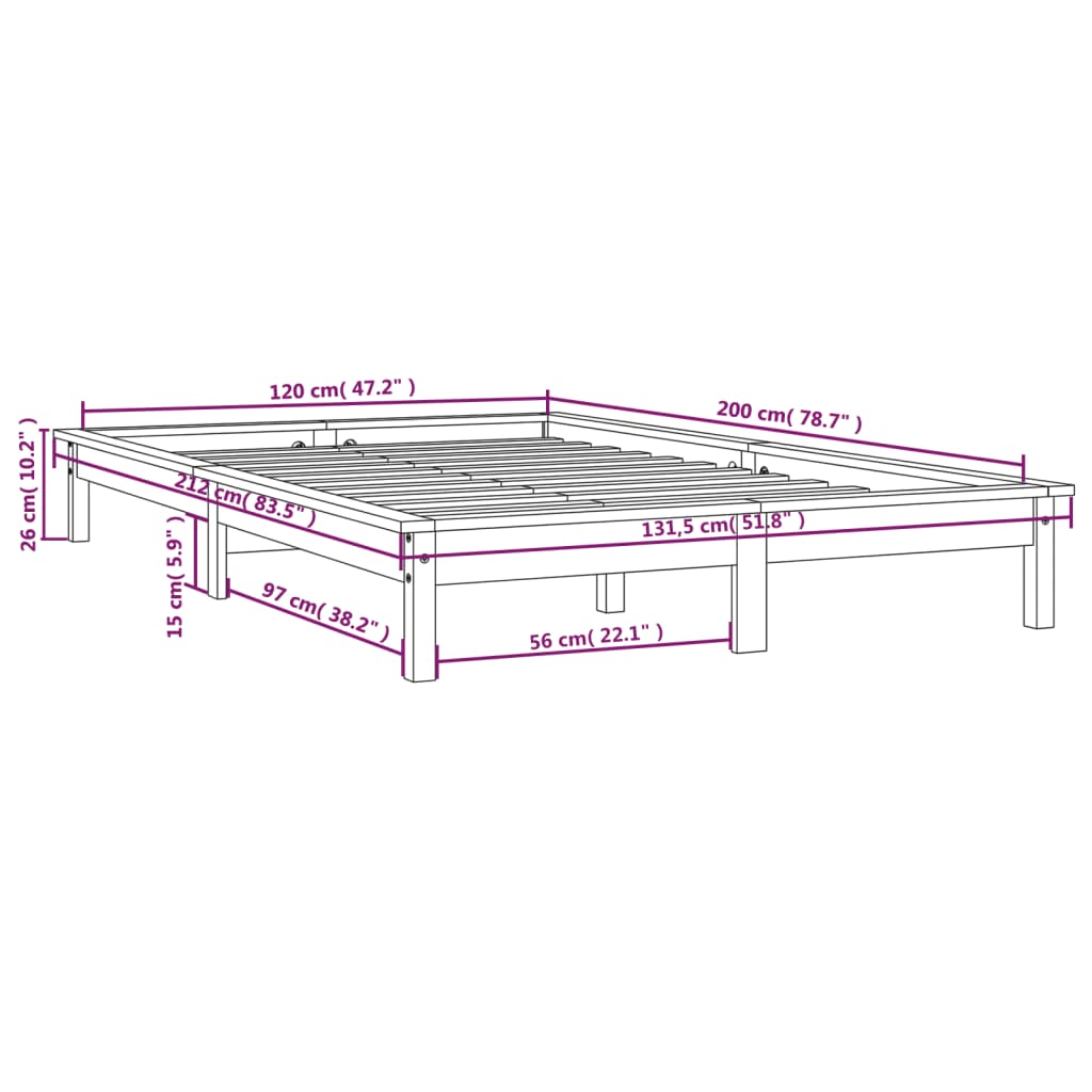 Giroletto Bianco 120x200 cm in Legno Massello di Pino cod mxl 61858