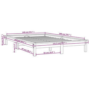 Giroletto Bianco 140x200 cm in Legno Massello di Pino 820542