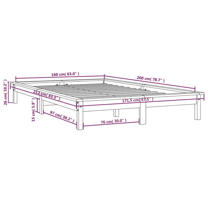 Giroletto 160x200 cm in Legno Massello di Pino 820551