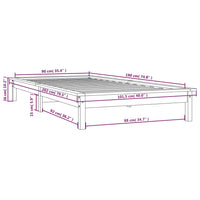 Giroletto Grigio 90x190 cm in Legno Massello di Pino 3FT Single cod mxl 61838