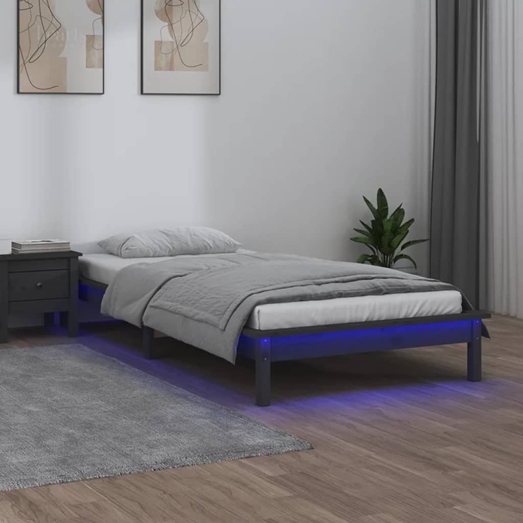 Giroletto con LED Grigio 90x200 cm in Legno Massello cod mxl 54359