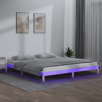 Giroletto con LED Bianco 150x200cm 5FT King Size Legno Massello cod mxl 54561