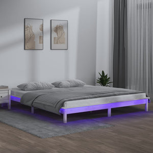 Giroletto con LED Bianco 150x200cm 5FT King Size Legno Massello cod mxl 54561