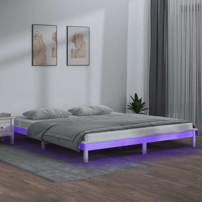 Giroletto con LED Bianco 150x200cm 5FT King Size Legno Massello cod mxl 54561