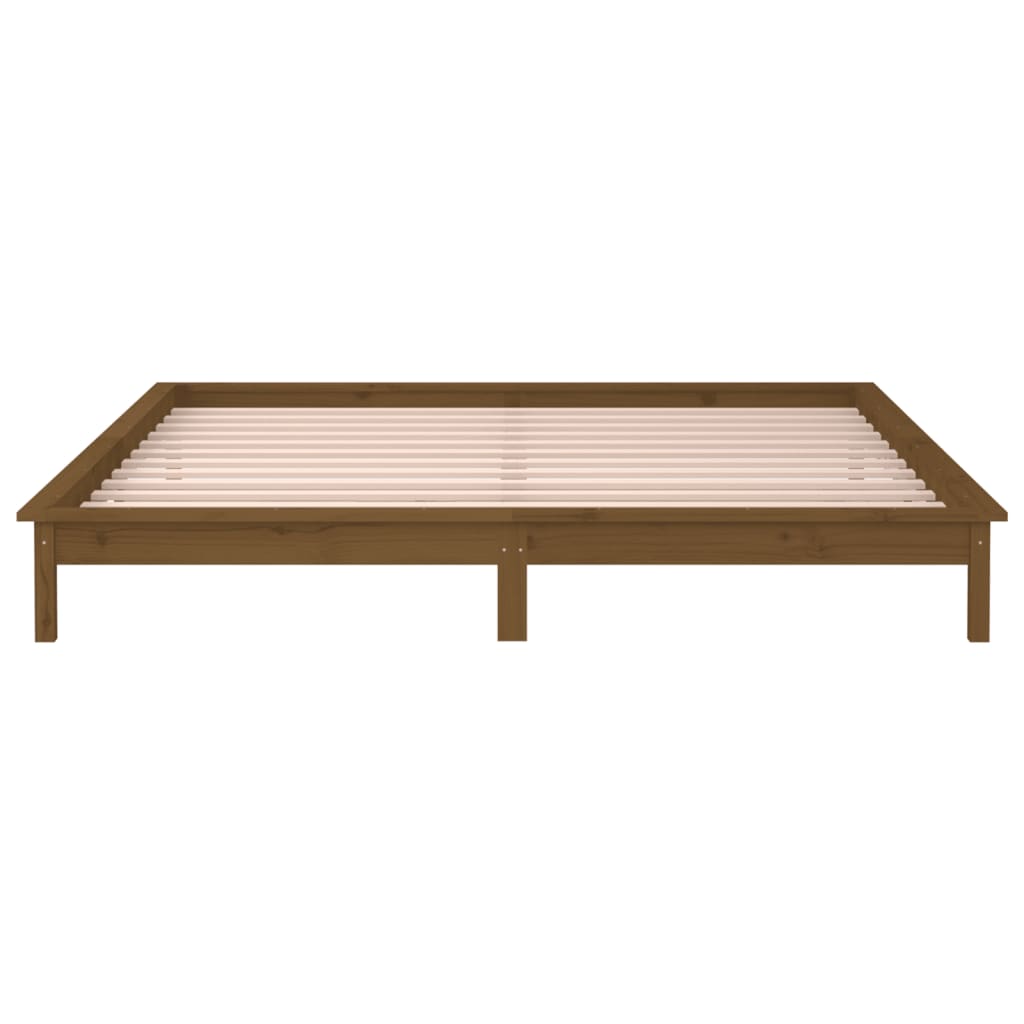 Giroletto con LED Miele 150x200 cm 5FT King Size Legno Massello 820614