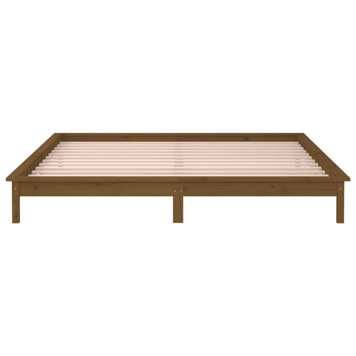 Giroletto con LED Miele 150x200 cm 5FT King Size Legno Massello 820614