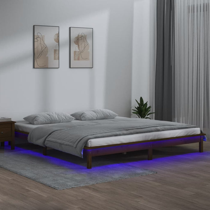 Giroletto con LED Miele 200x200 cm in Legno Massello