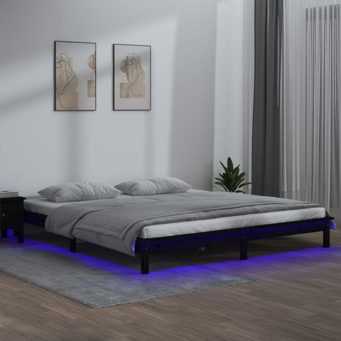 Giroletto LED Nero 120x190cm 4FT Small Double in Legno Massello cod mxl 54295