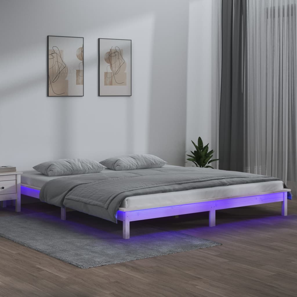 Giroletto LED Bianco 135x190 cm 4FT6 Double in Legno Massello cod mxl 57400